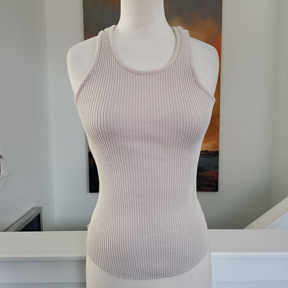 Leger Beige Razor Back Tank Top Size M